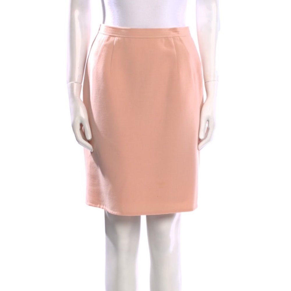 Oscar Fe La Renta pink wool skirt